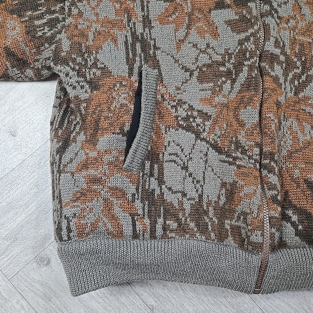 VTG Cabelas Large Wool Camo Sweater Realtree Lined Insulated Hunting Zip Jacket - Picture 5 of 16